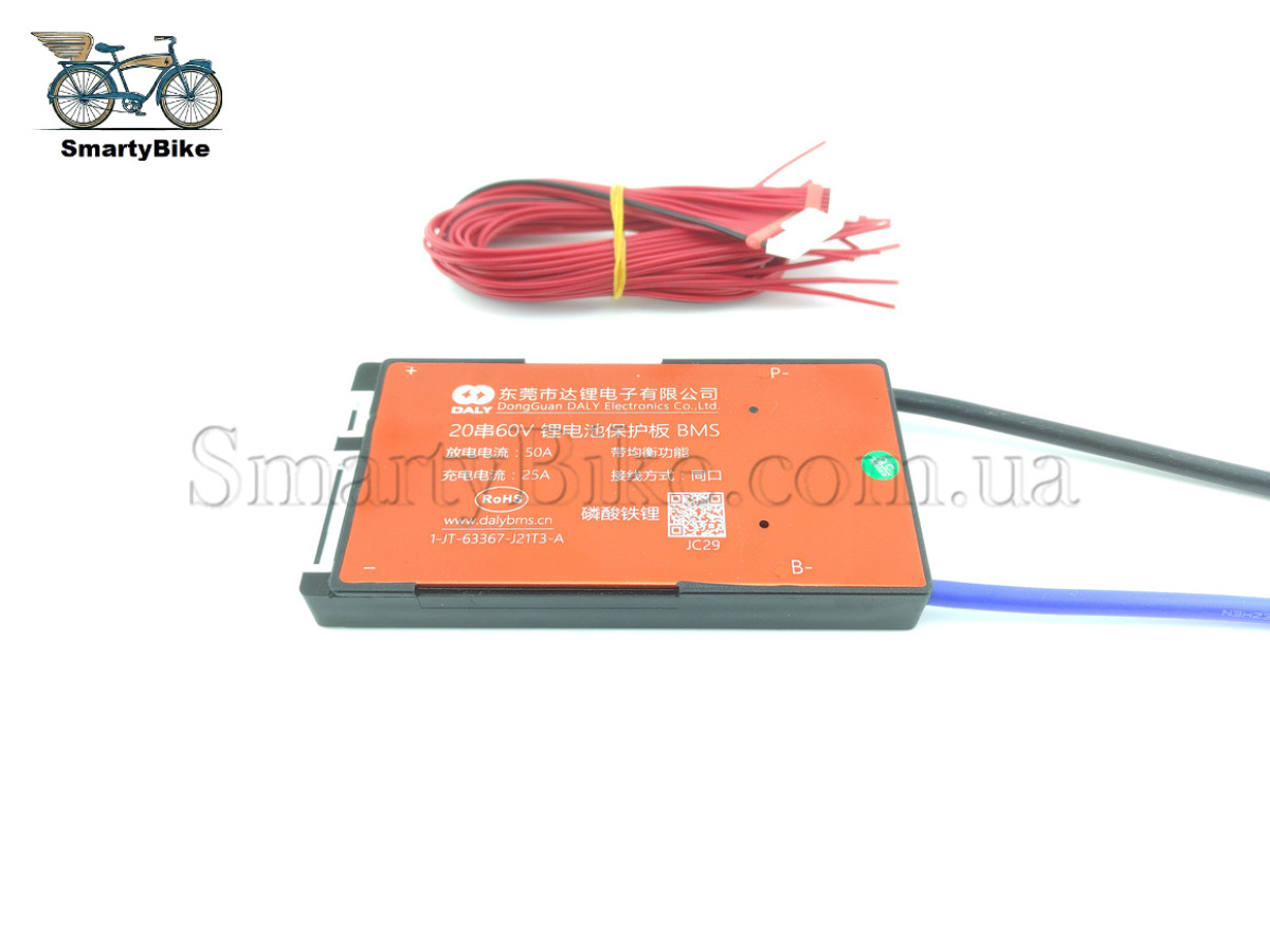 BMS LiFePo4 20s 50а симетрична з балансуванням
